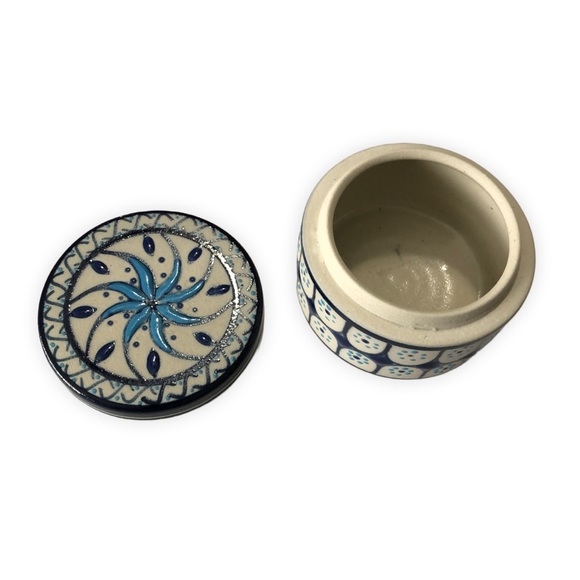 Servin Mexico Pottery Trinket Dish with Cover - Beautiful Colors! Signed GTO - Picture 6 of 13